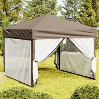 Prolenta Maison Exclusive - Partyzelt Faltbar mit Seitenwänden Taupe 3x3 m