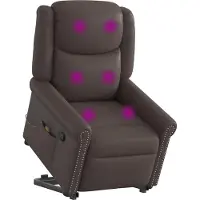 Syfax Stehsessel Massage Glänzendes Braun Kunstleder