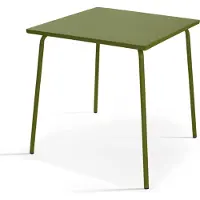 Oviala Quadratischer Gartentisch aus Metall Khakigrün - Palavas