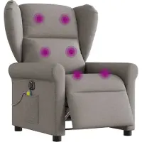 Syfax Massagesessel Elektrisch Taupe Stoff