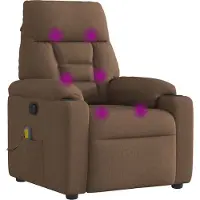 Syfax Massagesessel Braun Stoff, manuell verstellbar, atmungsaktiv, 110 kg Tragkraft, 72x90x99 cm