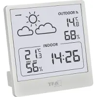 TFA-Dostmann TFA 35.1176 Funk-Wetterstation Cleo Wettervorhersage mit Symbolen Außensensor Quarzuhr 433 MHz Min-Max : ohne Batterien