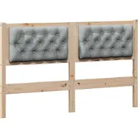 Syfax Kopfteil Sonstiges Braun und hellgrau 150 cm Massivholz Kiefer