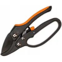 Polax Gartenschere 190 mm – Ratschenmechanismus, SK5-Stahlklinge gehärtet 60 HRC, ergonomischer Griff, Sicherheitsverschluss, für Äste bis 20 m