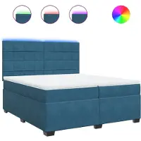 Syfax Boxspringbett mit Matratze Blau 200x200 cm Samt