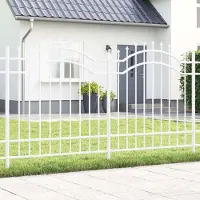 Syfax Gartenzaun Woerden Weiß 240 x 165 cm Pulverbeschichteter Stahl