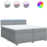 Syfax Boxspringbett mit Matratze Hellgrau 200x200 cm Stoff