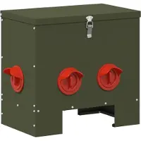 Syfax Hühnerfütterer Olive Grün 40,5 x 25 x 38 cm Kaltgewalzter Stahl