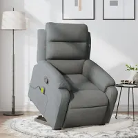 Prolenta Maison Exclusive - Massagesessel mit Aufstehhilfe Dunkelgrau Stoff