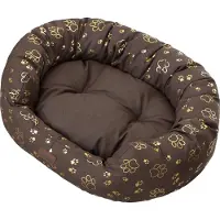 Doggy Hundebett mit Wasserdichtes Matratze "Amazing" – Orthopädisches Haustierbett oval für Innen & Außen – 75x60 cm