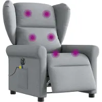 Syfax Massagesessel Elektrisch Hellgrau Stoff