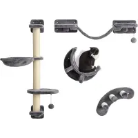 PawHut Kletterwand Katzen 4-teilig Katzen Kletterwand Set mit Hängematte