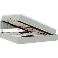 Syfax Aufbewahrungsbett mit Matratze Hellgrau 180 x 200 cm Samt
