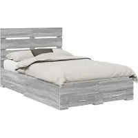 Syfax Bettrahmen Graues Sonoma 135 x 190 cm Holzwerkstoff