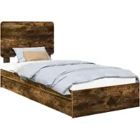 Syfax Aufbewahrungsbett Geräucherte Eiche 90 x 200 cm Holzwerkstoff