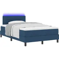 Syfax Boxspringbett mit Matratze mit LED Blau 120 x 190 cm Stoff