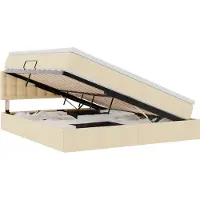 Syfax Aufbewahrungsbett mit Matratze Creme 160 x 200 cm Holzwerkstoff