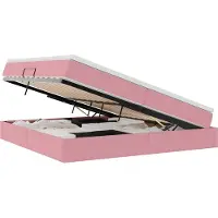 vidaXL Aufbewahrungsbett mit Matratze Rosa 200 x 200 cm Samt