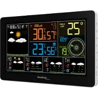 Technoline WD 2700, Schwarz, Innen-Thermometer, Außen-Thermometer, Innen-Luftdruck, Innen-Hygrometer, Regenfall, Barometer, Hygrometer, Thermometer, Regenfall, 205 mm, 30 mm, 130 mm