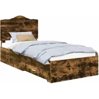Syfax Bettrahmen Geräucherte Eiche 70 x 190 cm Holzwerkstoff