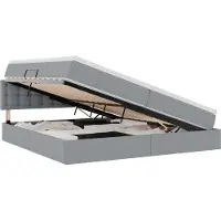 Syfax Aufbewahrungsbett mit Matratze Hellgrau 200 x 200 cm