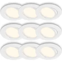 Briloner PIWO 3x3er Set LED Einbauleuchten, Schwenkbar, Weiß, Ø8 x 2,2 cm