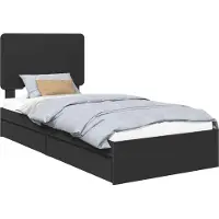 Syfax Aufbewahrungsbett Schwarz 75 x 190 cm Holzwerkstoff