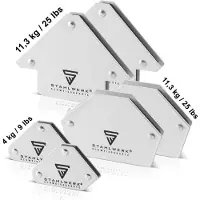 Stahlwerk Magnet-Schweißwinkel Set 30 x 45 x 60 x 75 x 90 x 135 Grad 2 x 4 kg