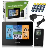 Greenblue Funkwetterstation Farbe mit DCF Mondphasen Netzteil Batterien GB526