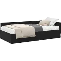 Syfax Eckbettgestell mit Matratze Sonstiges 2 pcs Schwarz Samt