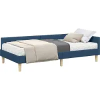 Syfax Eckbettgestell mit Matratze mit Matratze 2 pcs Blau Stoff