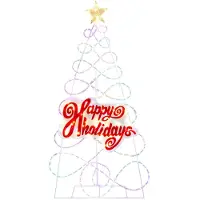 Costway LED Weihnachtsbaum 170cm, beleuchtete Weihnachtsdeko mit 216 LEDs, 6 Lichtmodi, Buchstaben & Stern Tannenbaum Lichterbaum