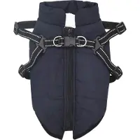 vidaXL Hundemantel Marineblau L28 Fleece und Polyester
