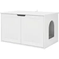 Syfax Katzenhaus Glänzend Weiß 85 x 55 x 50,5 cm Holzwerkstoff