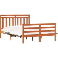 Syfax Bettrahmen mit Kopfteil Wachsbraun 150 x 200 cm