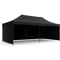 AGA Pavillon, Pop-up-Pavillon, Partyzelte, Faltpavillon 3x6m Schwarz