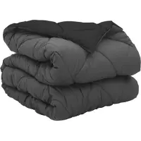 vidaXL Ganzjahresbettdecke Schwarz und Anthrazit 135 x 220 cm