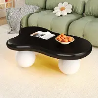 MODFU Couchtisch mit wolkenform-Design Cloud-Kaffeetisch mit 16 Farben wählbar-LED,Beistelltisch mit Weißer rundbein-Design,Weiß und Schwarz