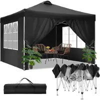 Sonstiges Gartenzelt Pavillon 3x3m Wasserdicht mit Entlüftung und 4 Seitenteilen