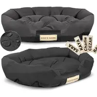 AIO Factory Hundebett 75x50 cm personalisiert wasserdicht schwarz