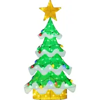 Costway LED Weihnachtsbaum 130cm, beleuchtete Weihnachtsdeko mit LED, Stern & erdbeerförmigen Glühbirnen, Weihnachtsdekoration, Weihnachtsbeleuchtung