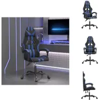 vidaXL Gaming-Stuhl Schwarz und Blau Kunstleder - Gaming-Sessel