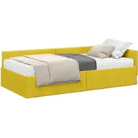 Syfax Eckbettgestell mit Matratze Sonstiges 2 pcs Gelb Samt