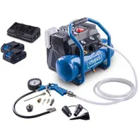Scheppach Akku Kompressor C-ACT160/6-X - 20V | 8bar | 6L Kessel | 130l/min | inkl. 11-tlg. Zubehör-Set | inkl. 2x 2Ah Akku + 2,4A Doppelladegerät