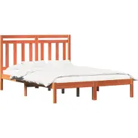 Syfax Bettrahmen Wachsbraun 205,5 x 145,5 x 100 cm Massivholz Kiefer