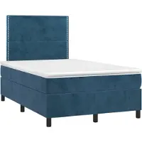 Syfax Boxspringbett mit Matratze Dunkelblau 120x190 cm Samt