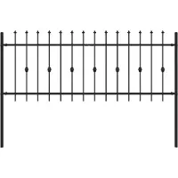 vidaXL Spießzaun ASTEN 200 x 130 cm Pulverbeschichteter Stahl Schwarz