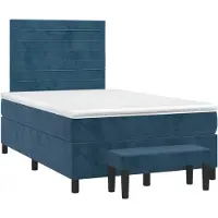 Syfax Boxspringbett mit Matratze Dunkelblau 120x190 cm Samt