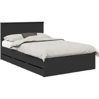 Syfax Bettrahmen mit Schubladen Schwarz 120 x 190 cm Ingenieurs Holz
