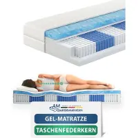 AM Qualitätsmatratzen | Premium Gelschaum-Taschenfederkernmatratze - 80x200 cm - H2 - 1000 Federn
